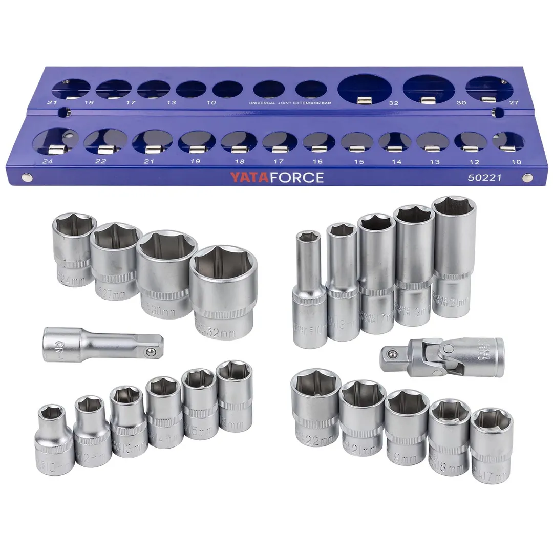 Набор головок 1/2'' 22 пр., 6-гр. 10-27 мм YATAFORCE YF-50221