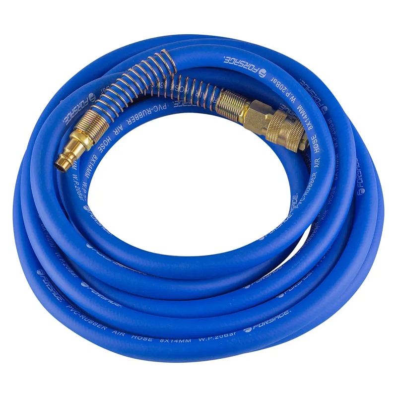 Шланг резиновый воздушный армированный с быстросъемами 8x14 мм, 5 м Forsage F-AHF-058