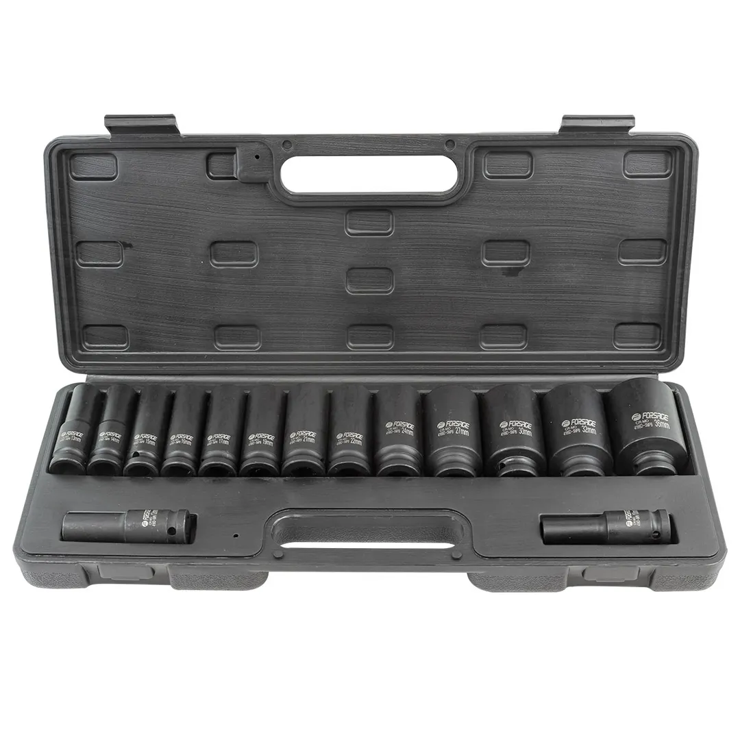 Набор головок ударных глубоких 15 пр., 1/2'' 6-гр., 10-2 мм, 36 мм - 12-гр Forsage F-4166D-5MPB