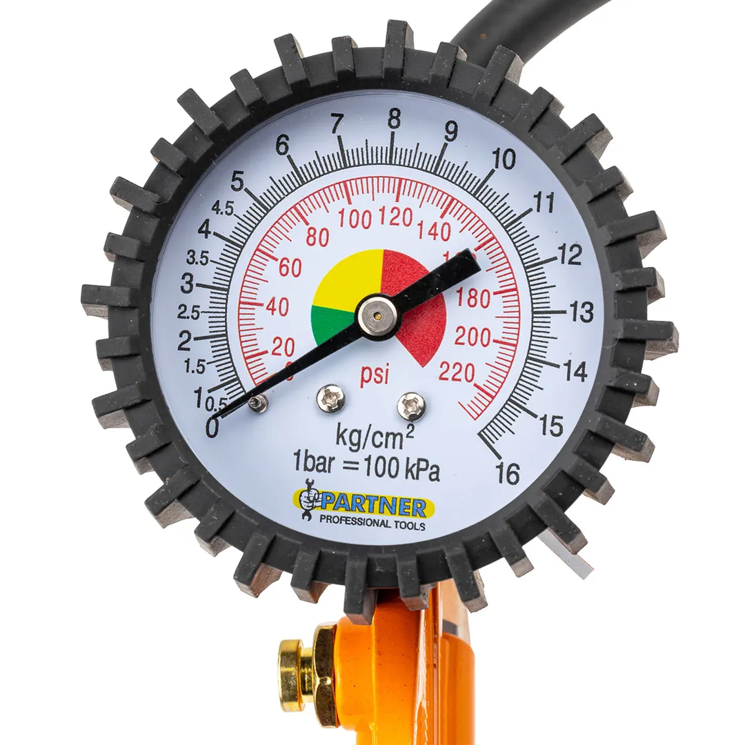 Пистолет для подкачки шин с монометром и шлангом 1 м. Partner PA-STG-32