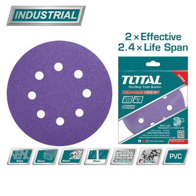 Набор шлифовальных кругов 125 мм 10 пр TOTAL TAC73125101
