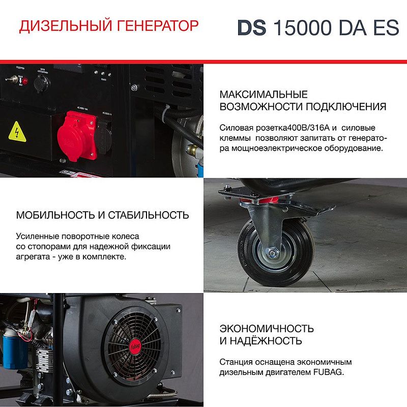 Генератор дизельный DS 15000 DA ES Fubag 646226
