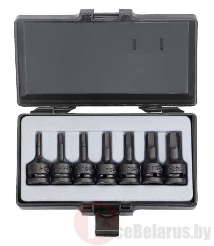 Набор ударных головок-бит HEX 4-14 мм 7 пр. 1/2'' Force 4077