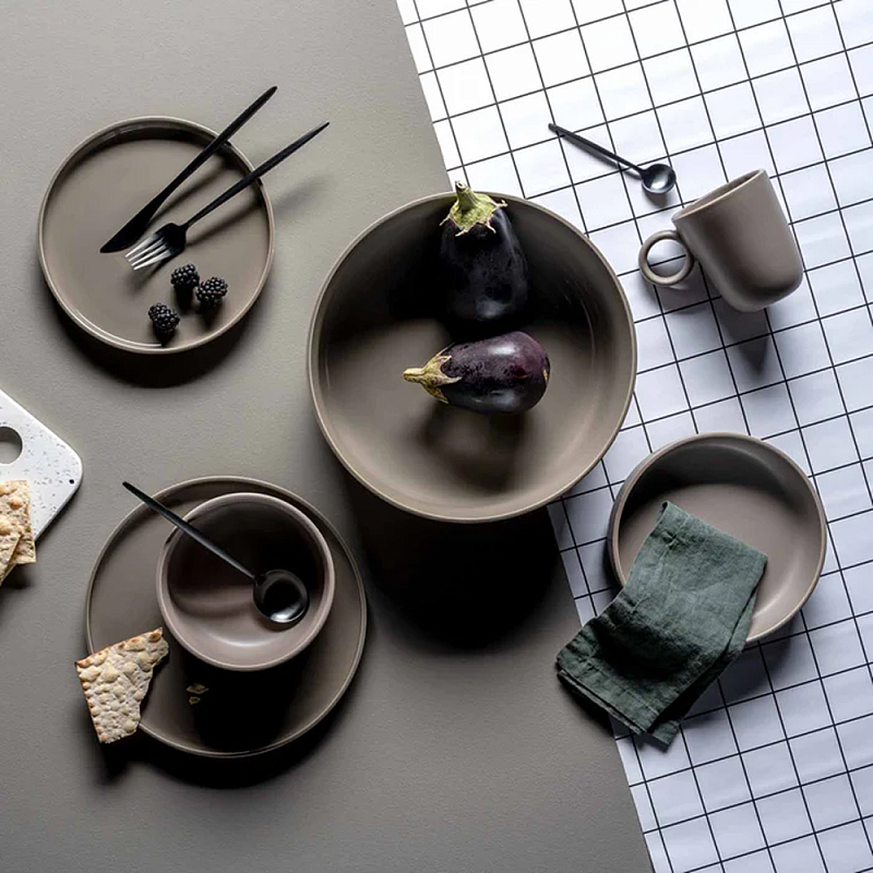 Кружка керамическая "ROMA", 400 мл, серо-коричневый