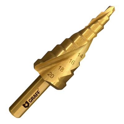 Сверло по металлу 4 - 20 мм ступенчатое TIN GRAFF 709420
