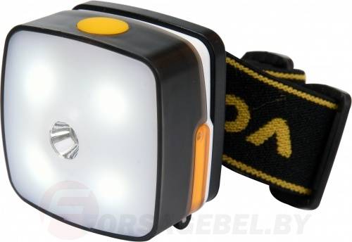 Фонарик налобный 3W+4LED, 130-160lm, 1.5V, 3хААА Vorel 88677