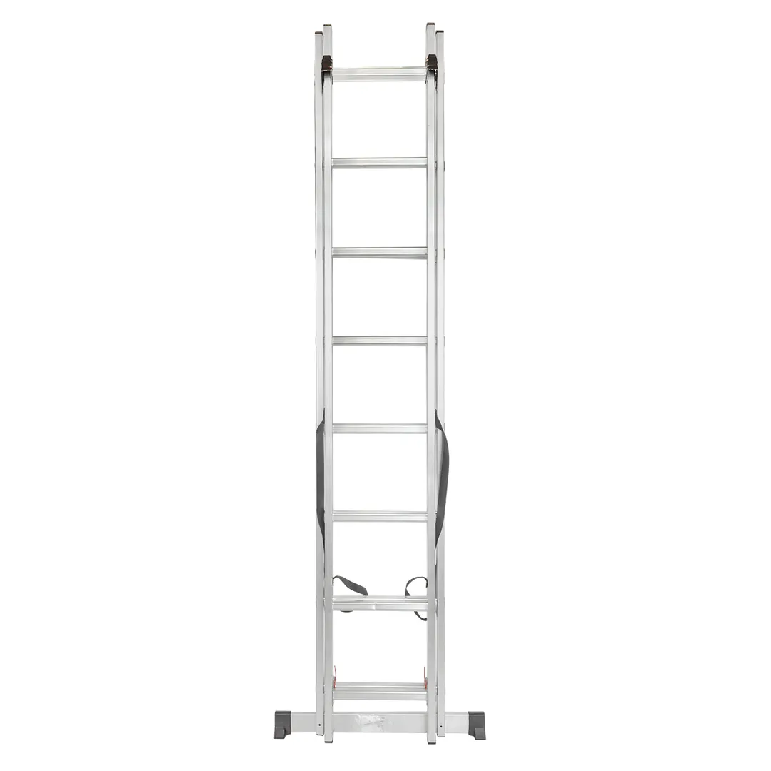 Лестница комбинированная двухсекционная 2х8 ступенек, нагрузка 150 кг, ForceKraft FK-BL-E208