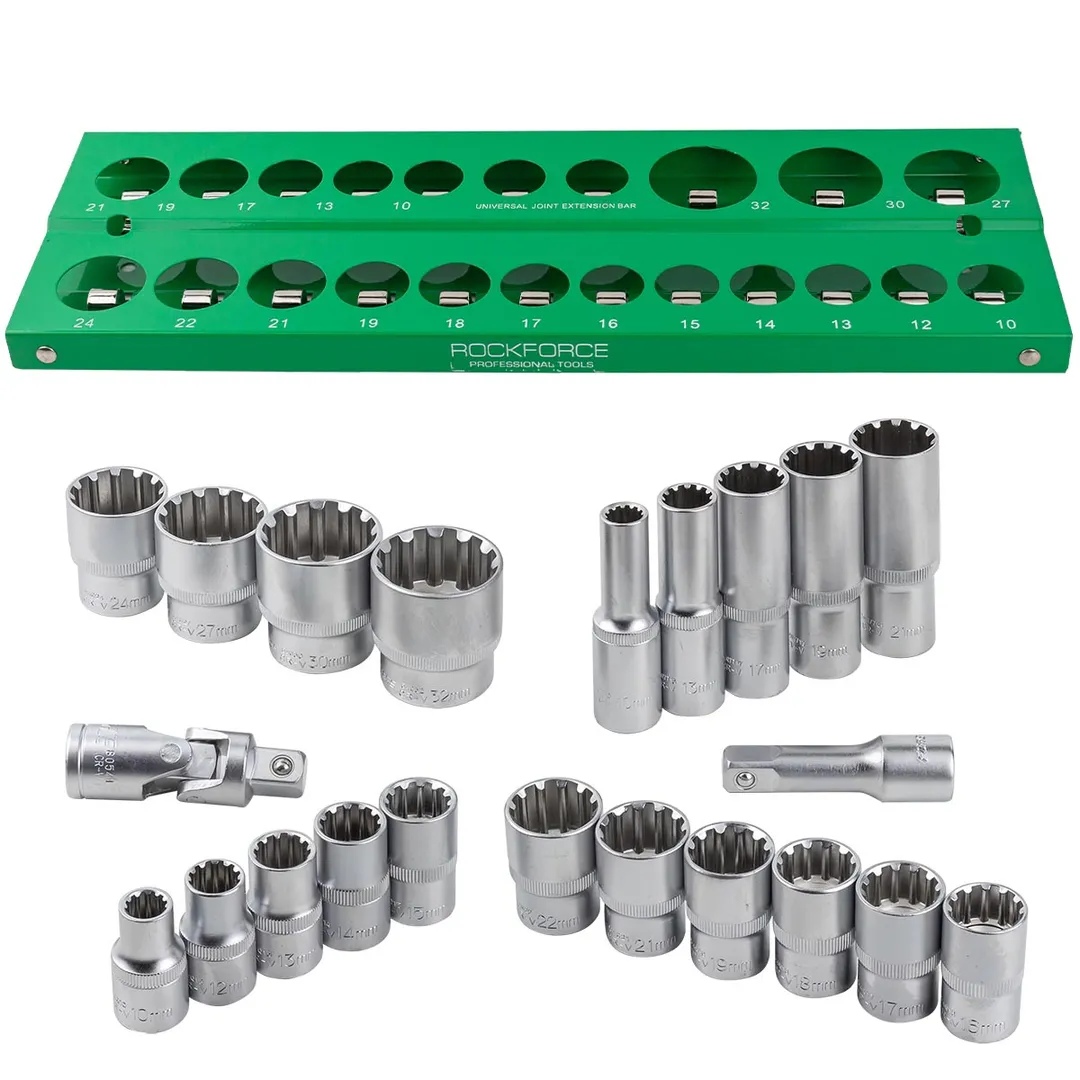 Набор головок, 22 пр., 1/2'', 6-гр. RockForce RF-50221(Q)(6)