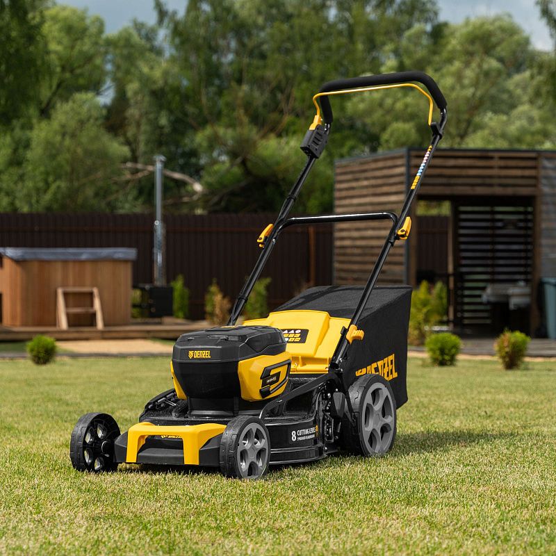 Газонокосилка аккумуляторная бесщет. DLM-460, 460 мм, травосб. 65 л., Li-Ion, 40 В Denzel 58911