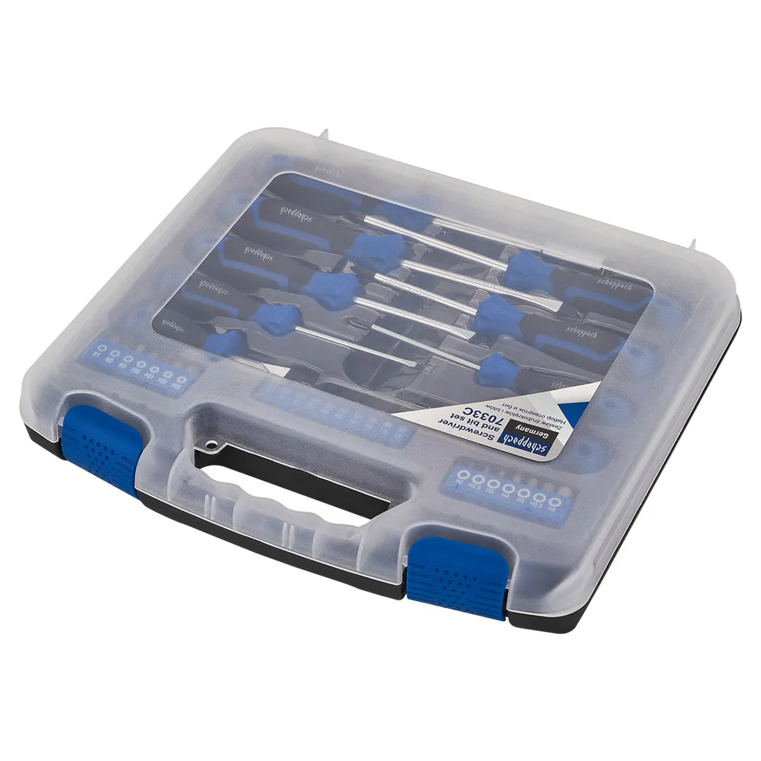 Набор отверток PH, SL в комплекте с битами PH, PZ, SL, Torx, Hex, Square Head 33 пр Scheppach Sch-7033С