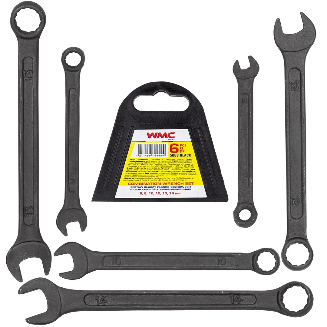 Набор ключей комбинированных 6-14 мм 6 пр WMC TOOLS WMC-5068 Black