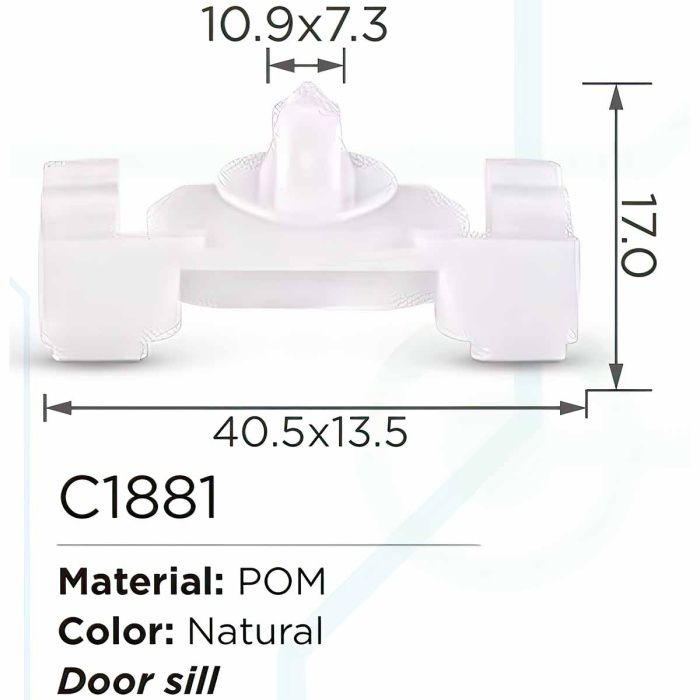 Клипса для крепления внутренней обшивки а/м Мерседес пластиковая, 100 шт Forsage C1881(Mersedes)