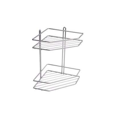 Полка угловая 2-ярусная серебро AKS 91248