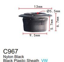 Клипса для крепления внутренней обшивки а/м Фольксваген пластиковая, 100 шт Forsage C0967(VW)