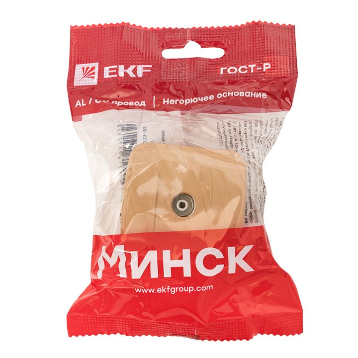 Розетка TV 1-местная ОП Минск 75Ом 5-862МГц светлое дерево EKF EGA00-027-30