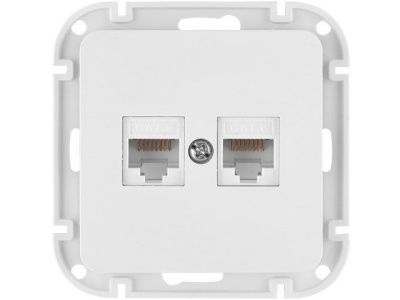 Розетка 2-ая компьютерная, скрытая белая, Аструм, Bylectrica РК216-6512