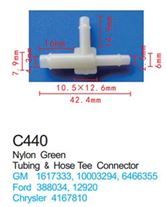 Клипса для крепления внутренней обшивки а/м Крайслер пластиковая, 100 шт Forsage C0440(Chrysler)