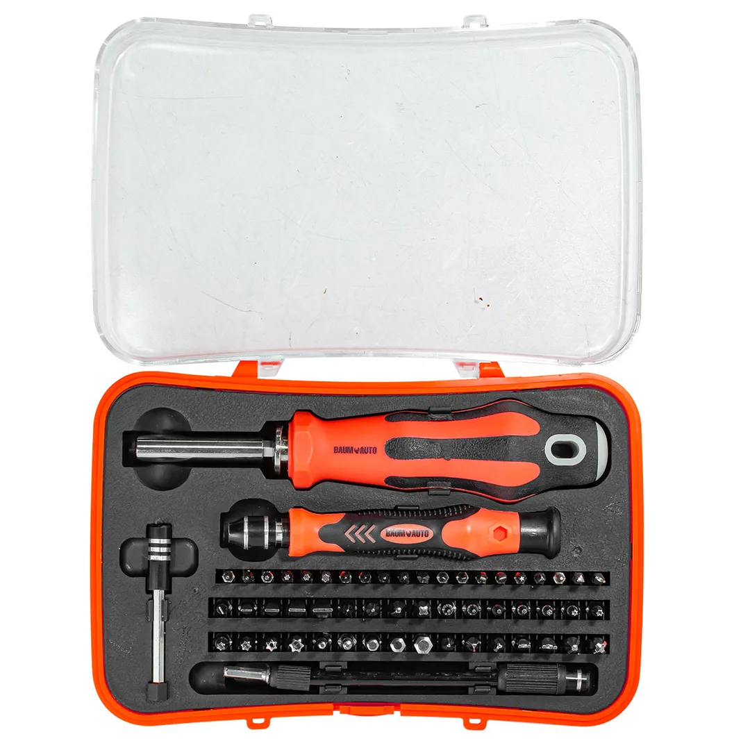 Набор отверток многоцелевых с удлинителем и набором бит для точных работ 57 пр. BaumAuto BM-30311157