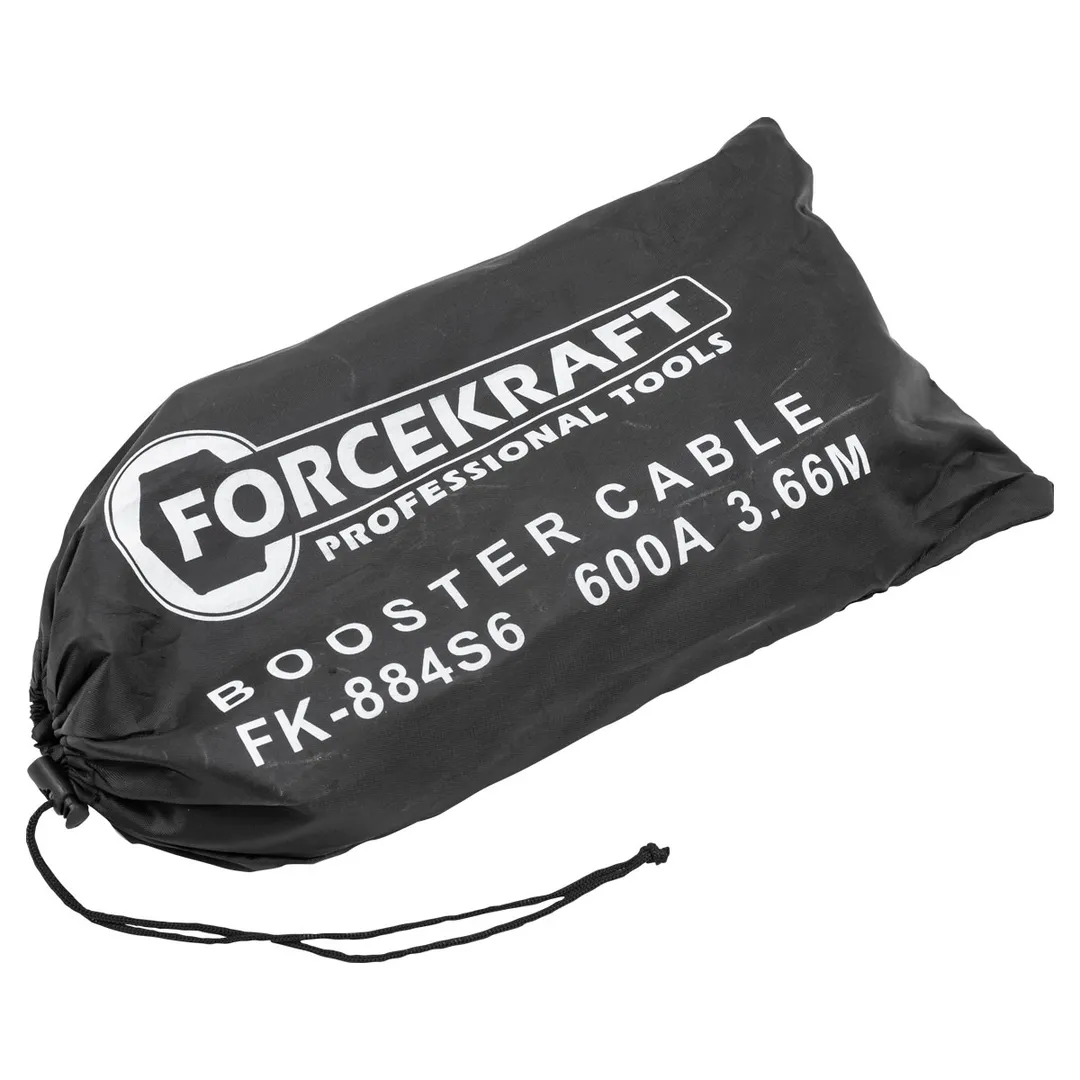 Стартовые провода 600 Aмпер, 3 м, морозостойкая изоляция, в чехле ForceKraft FK-884S6
