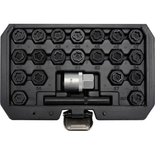 Набор головок для секретных колесных болтов BMW, 22 пр. размерный номер 41-60, в кейсе Yato YT-060303