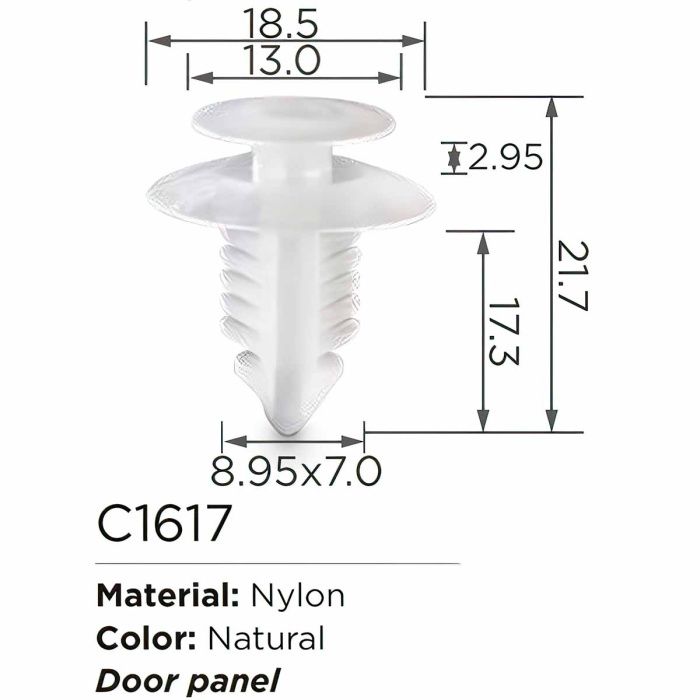 Клипса для крепления внутренней обшивки а/м универсальная пластиковая, 100 шт Forsage C1617(universal)