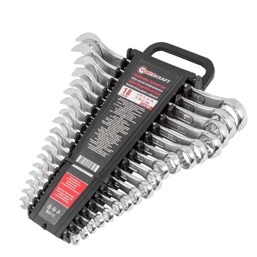 Набор ключей комбинированных 18 пр, 8-32 мм ForceKraft FK-5181MP