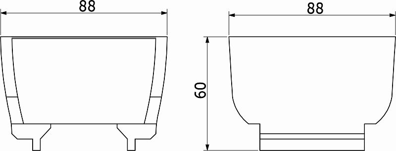 Лоток L-88 для металлический Organizer нержавеющая сталь, 88*88*60, AKS 64604