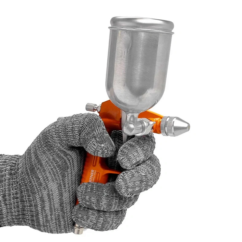 Краскораспылитель мини с боковым метал. бачком, 125мл, 0.8 мм, 2.0bar, 50-100 л/мин, присоед. резьба 1/4'' Partner PA-K3