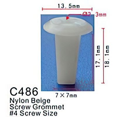 Клипса для крепления внутренней обшивки а/м Ниссан пластиковая, 100 шт Forsage C0486(Nissan)