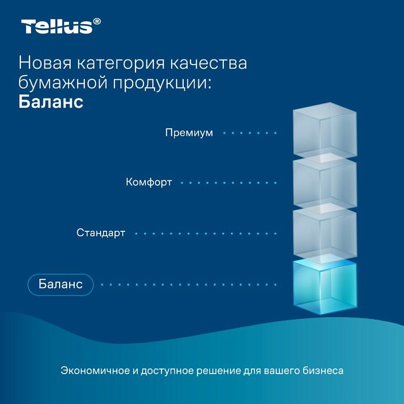 Полотенца бумажные Tellus Синглфолд Баланс, листовые, 1 слой, 250 листов, H3