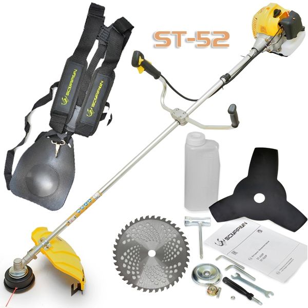 Бензиновый триммер, 2600 Вт/3,6 л.с., 52 см.куб., 9300 об/мин SCORPION ST- 52