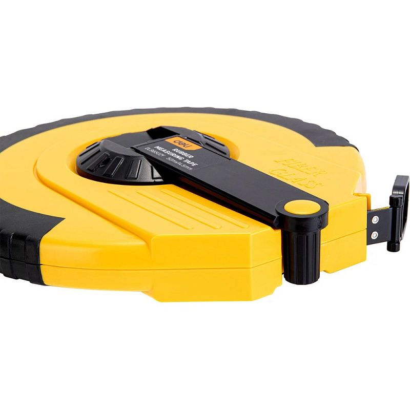 Мерная лента Deli YS EDL9850ZY, 50 м х 14,5 мм, лента фиберглас, пластиковый корпус, желтый, черный
