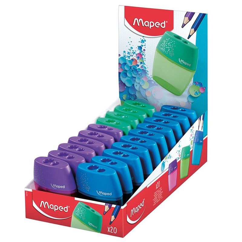 Точилка Maped "Shaker", 2 отверстия, с контейнером