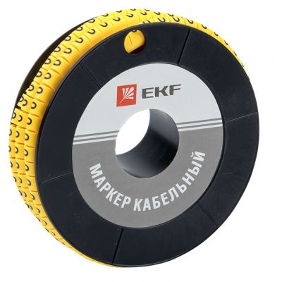 Маркер кабельный 2,5 мм2 "0" (1000 шт,) (ЕС-1) EKF PROxima plc-KM-2.5-0