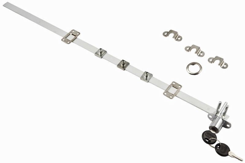 Замок для выдвижных 3-х ящиков механический центральный 288/500, черный, AKS 117302