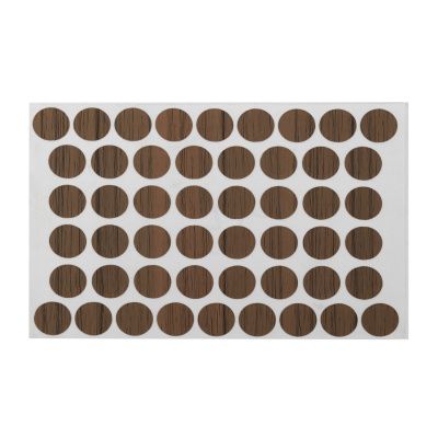 Заглушка самоприлипающая к конфирматам орех (15) (лист-50шт.) AKS 42609