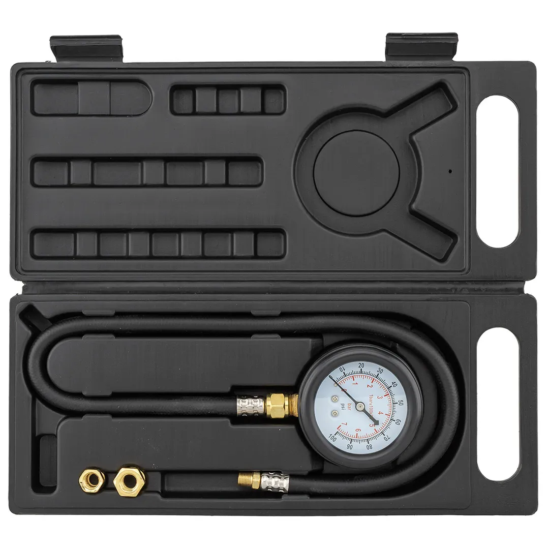 Тестер давления масла в наборе с резьбовыми адаптерами 3 пр., 0-7bar ForceKraft FK-912G03