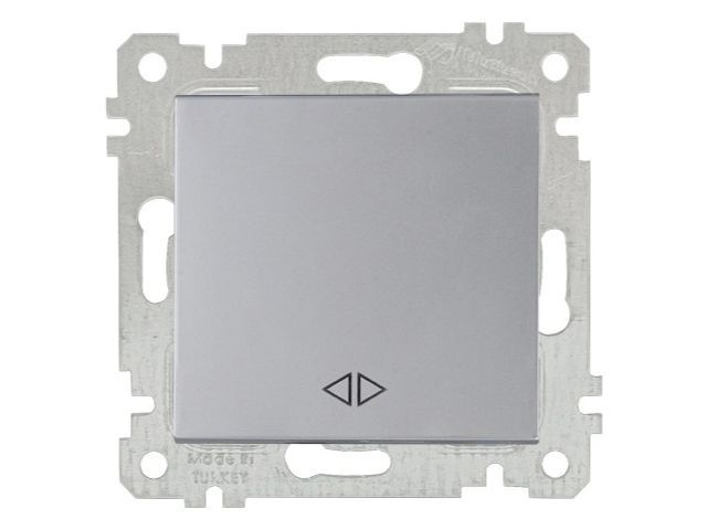 Выключатель промежуточный многопозиционный, скрытый, без рамки, пруж. зажим, серебро, RITA, 10 A, 250 V, IP 20, Mutlusan 22004080182