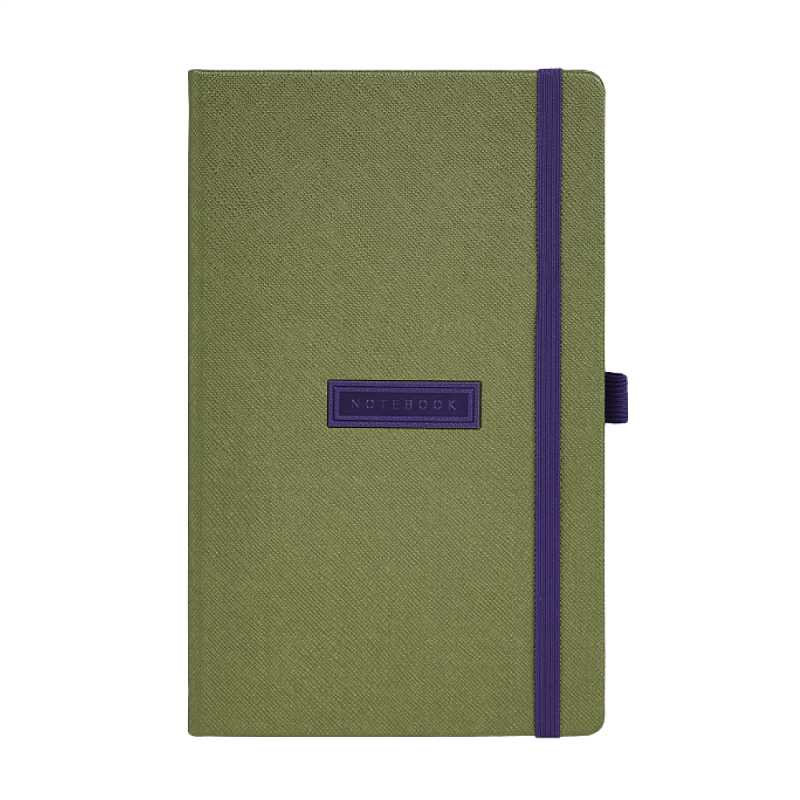 Блокнот "Shell lime", А5, 96 листов, зеленый, срез фиолетовый