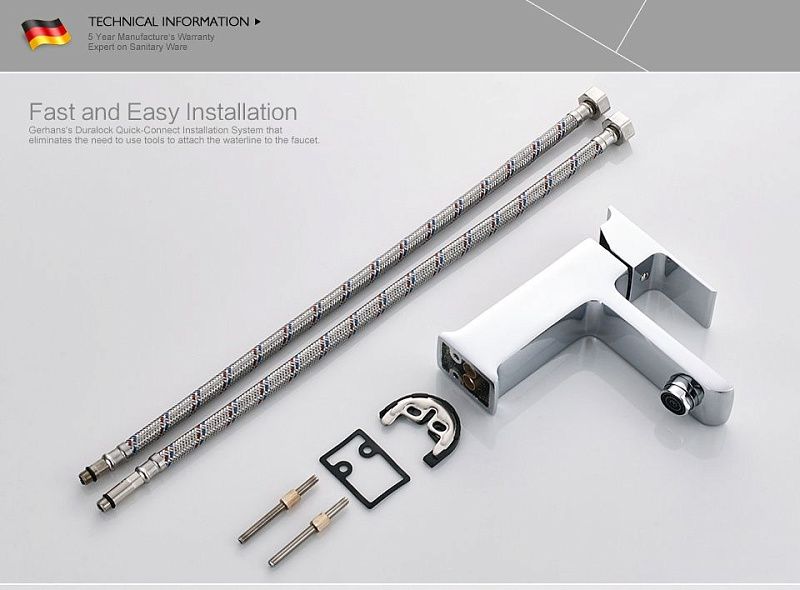 Смеситель для умывальника, латунь GERHANS K11008