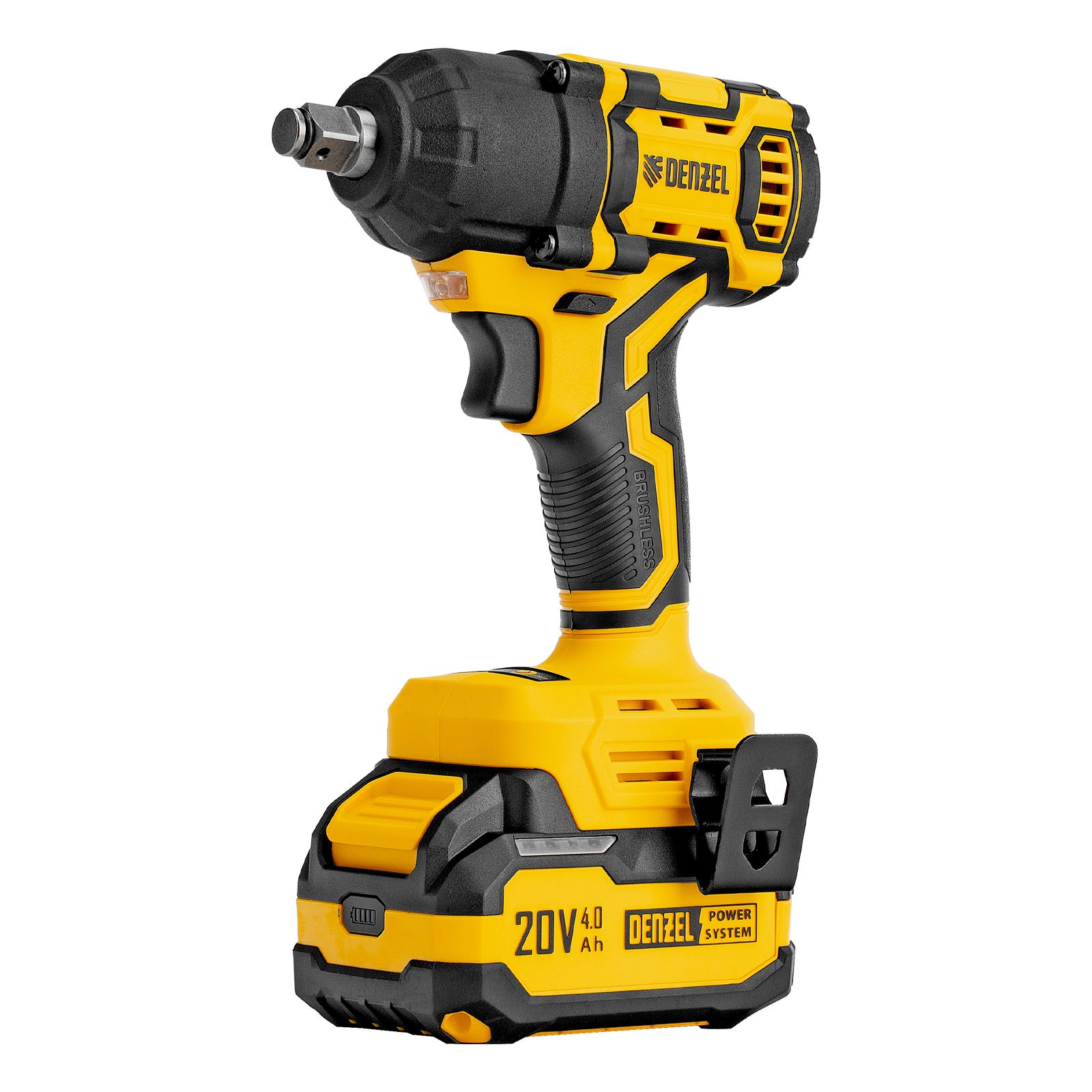 Гайковерт ударный аккумуляторный бесщет. CIWH-BL-20-500, Li-Ion, 20 В Denzel 26524