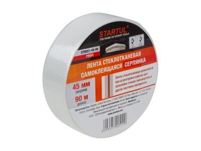 Лента стеклотканевая серпянка 45ммх90м самокл. STARTUL PROFI ST9051-45-90