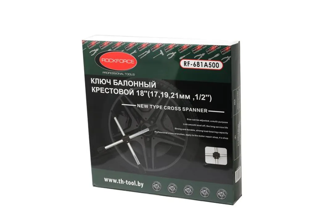 Ключ баллонный крестовой складной переставной 450 мм, 17, 19, 21 мм, 1/2'' RockForce RF-681500