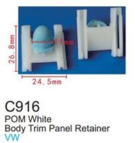 Клипса для крепления внутренней обшивки европейских а/м пластиковая, 100 шт Forsage C0916(European car)