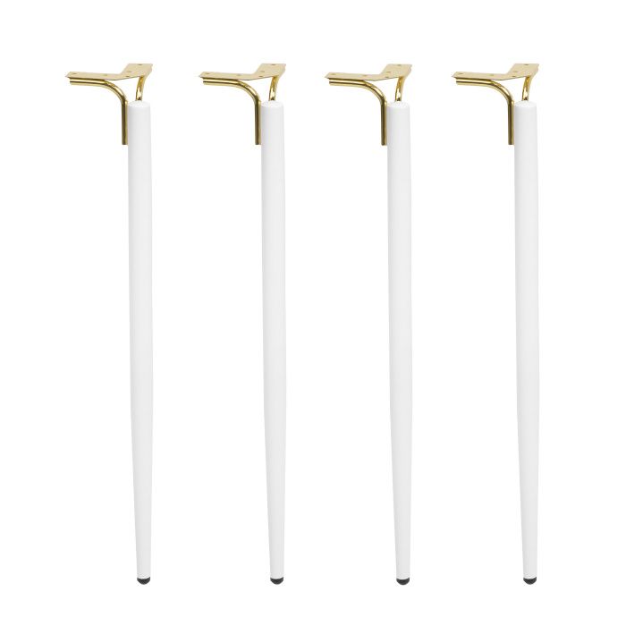 Опора мебельная DIANA h725, белый матовый/золото, 1 упак 4 шт., AKS 112516