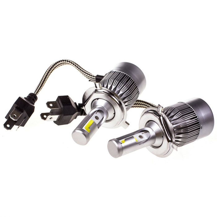 Автолампа-LED H4 26W 6000K 2500Lm 12/24V 2-конт АТОМ (C6) радиатор+вентилятор компл.2 шт SKYWAY S08701003