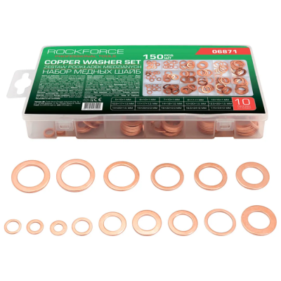 Набор медных шайб 5-17,5 мм 150 пр RockForce RF-06871