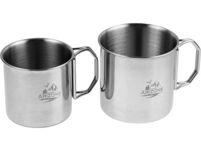 Кружки стальные со складными ручками, 250 и 350 мл, ARIZONE 42-250350