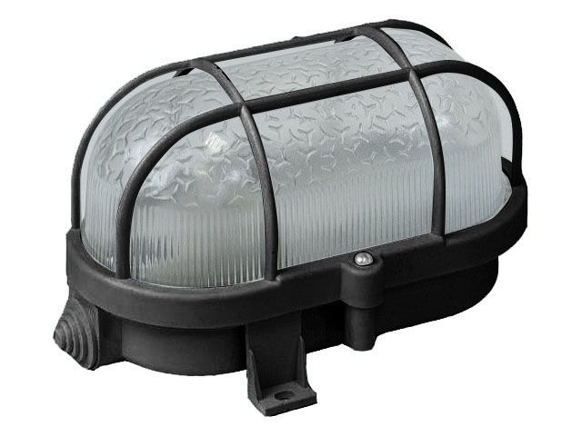 Светильник овал/черный/решетка 60Вт, IP53, НБП 01-60-002, Юпитер JP1302-07