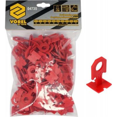 Система для выравнивания плитки 3 мм, клипсы 100 шт. Vorel 04735